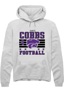 Daniel Cobbs Rally Mens White K-State Wildcats NIL Striped Player Hood