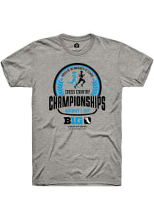 Big Ten Grey Rally Cross Country Championship Short Sleeve Fashion T Shirt