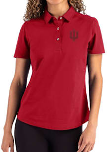 Womens Indiana Hoosiers Red Cutter and Buck Advantage Short Sleeve Polo Shirt