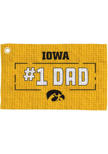Gold Iowa Hawkeyes #1 Dad Waffle Golf Towel