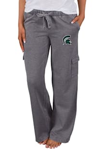 Womens Michigan State Spartans Charcoal Concepts Sport Trackside Cargo Loungewear Sleep Pants