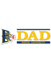 Navy Blue Drexel Dragons 6x2 Dad Decal