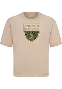 Levelwear Los Angeles Angels Brown Signature Knit Buckler Short Sleeve Fashion T Shirt