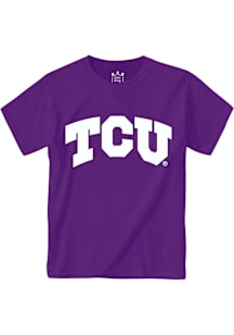 Little King TCU Horned Frogs Infant Primary Logo Short Sleeve T-Shirt Purple