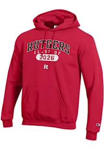 Champion Rutgers Scarlet Knights Mens Red Class of 2026 Powerblend Long Sleeve Hoodie