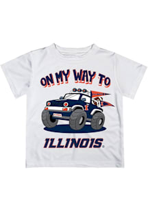 Vive La Fete Illinois Fighting Illini Youth White On My Way Short Sleeve T-Shirt