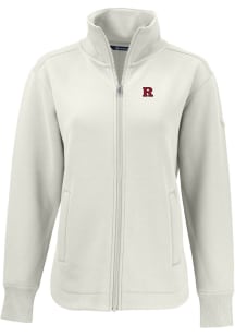 Womens Rutgers Scarlet Knights White Cutter and Buck Roam Light Weight Jacket
