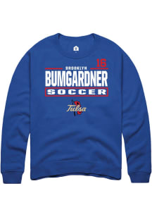 brooklyn bumgardner Rally Mens Blue Tulsa Golden Hurricane NIL Stacked Box Player Crew