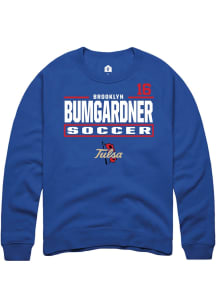 brooklyn bumgardner Rally Mens Blue Tulsa Golden Hurricane NIL Stacked Box Player Crew