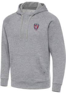 Antigua Indy Eleven Mens Grey Victory Big and Tall Hooded Sweatshirt