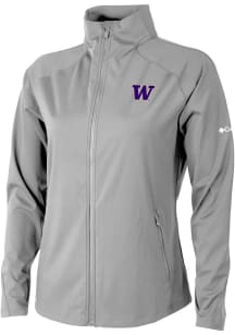 Womens Washington Huskies Grey Columbia Fairway Friends Light Weight Jacket
