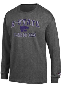 Mens K-State Wildcats Charcoal Champion Font Class of 2026 Jersey Tee