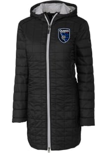 Cutter and Buck San Jose Earthquakes Womens Black Rainier PrimaLoft Long Filled Jacket