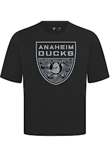 Levelwear Anaheim Ducks Black Signature Knit Buckler Short Sleeve Fashion T Shirt