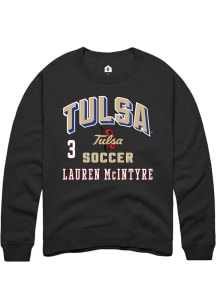 Lauren McIntyre Rally Mens Black Tulsa Golden Hurricane NIL Arch Logo Player Crew