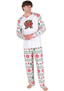 Concepts Sport Maryland Terrapins Mens White Holiday Tidings Sleep Pants