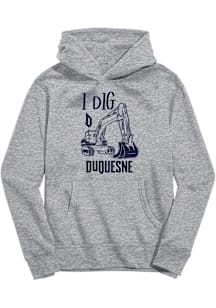 Vive La Fete Duquesne Dukes Youth Grey Excavator Long Sleeve Hoodie