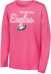 Philadelphia Eagles Girls Pink Big Game Long Sleeve T-shirt