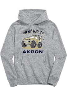 Vive La Fete Akron Zips Youth Grey On My Way Long Sleeve Hoodie