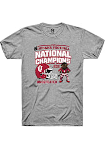 Summit Sportswear Indiana Hoosiers Grey Headlines 2025 National Champions Short Sleeve T Shirt