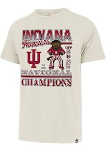 47 Indiana Hoosiers Ivory 2026 CFP National Champions Franklin Bison Short Sleeve Fashion T Shirt