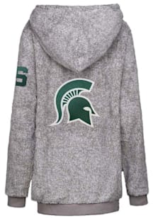 Jill Martin Michigan State Spartans Womens Grey Sherpa Hooded Sweatshirt