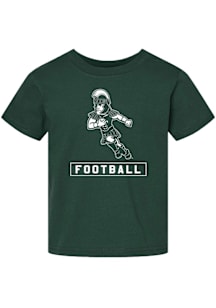 Summit Sportswear Michigan State Spartans Toddler Green Sparty Playing Football Short Sleeve T-Shi..