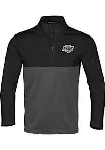 Levelwear Los Angeles Kings Mens Black Pursue Embroidered 3D Patch Short Sleeve Qtr Zip