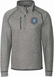 Cutter and Buck New York City FC Mens Grey Mainsail Big and Tall Qtr Zip