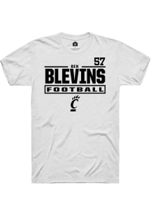 Ben Blevins Rally Mens White Cincinnati Bearcats NIL Stacked Box Player T Shirt