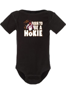 Summit Sportswear Virginia Tech Hokies Baby Black Team Logo Short Sleeve One Piece