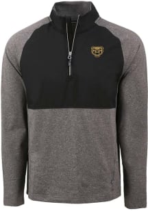 Cutter and Buck Oakland University Golden Grizzlies Mens Black Adapt Eco Hybrid Long Sleeve Qtr Zi..