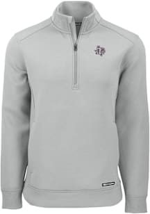 Cutter and Buck Texas Southern Tigers Mens Ash Roam Long Sleeve Qtr Zip Pullover