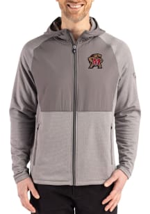 Mens Maryland Terrapins Graphite Cutter and Buck Peshastin Long Sleeve Full Zip Jacket