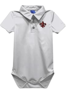 Vive La Fete Louisiana Ragin' Cajuns Baby White Team Short Sleeve One Piece Polo