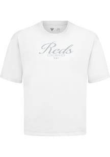 Levelwear Cincinnati Reds White Signature Knit Ethereal Short Sleeve Fashion T Shirt