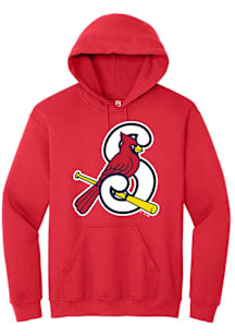 Summit Sportswear Springfield Cardinals Mens Red Primary Logo Long Sleeve Hoodie