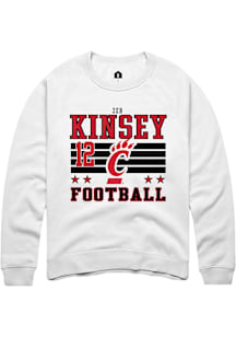 Zeb Kinsey Cincinnati Bearcats Mens White Football NIL Striped Player Crew