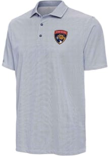 Antigua Florida Panthers Mens Navy Blue Pave Short Sleeve Polo