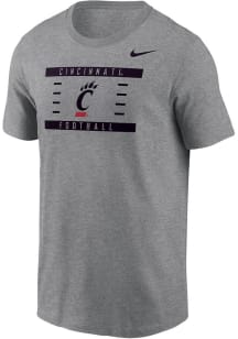 Cincinnati Bearcats Grey Nike Football Short Sleeve T Shirt
