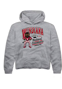 Summit Sportswear Indiana Hoosiers Youth Graphite WINDIANA Arch 2025 National Champions Long Sleev..