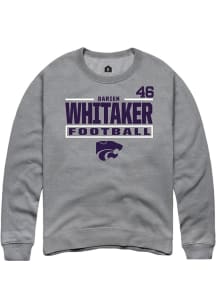 Darien Whitaker Rally Mens Graphite K-State Wildcats NIL Stacked Box Player Crew