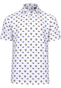Mens White Pitt Panthers Roc Victory Lights All Over Print Short Sleeve Polo Shirt