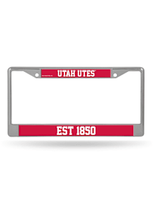 Utah Utes Established Chrome License Plate Frame - Silver
