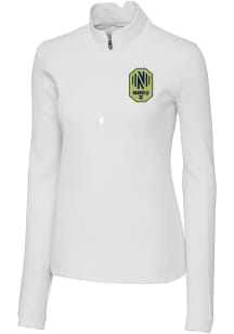 Cutter and Buck Nashville SC Womens White Traverse Qtr Zip Pullover