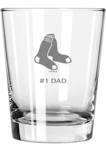 Boston Red Sox Dad 15oz Rock Glass - White