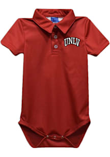 Vive La Fete UNLV Runnin Rebels Baby Red Team Short Sleeve One Piece Polo