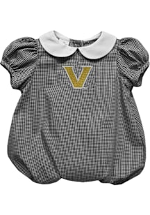 Vive La Fete Vanderbilt Commodores Baby Black Gingham Collar Short Sleeve One Piece