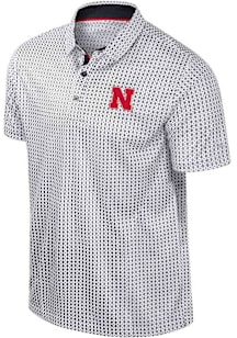 Colosseum Nebraska Cornhuskers Mens Black Reynolds Short Sleeve Polo