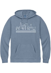 Chicago Mens Blue Skyline Long Sleeve Hoodie